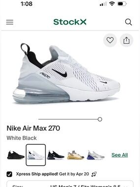 Nike Air Max 270 women’s White/Black Sneakers